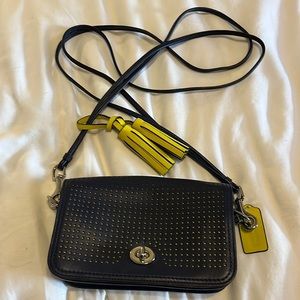 Colorful Coach leather shoulder bag